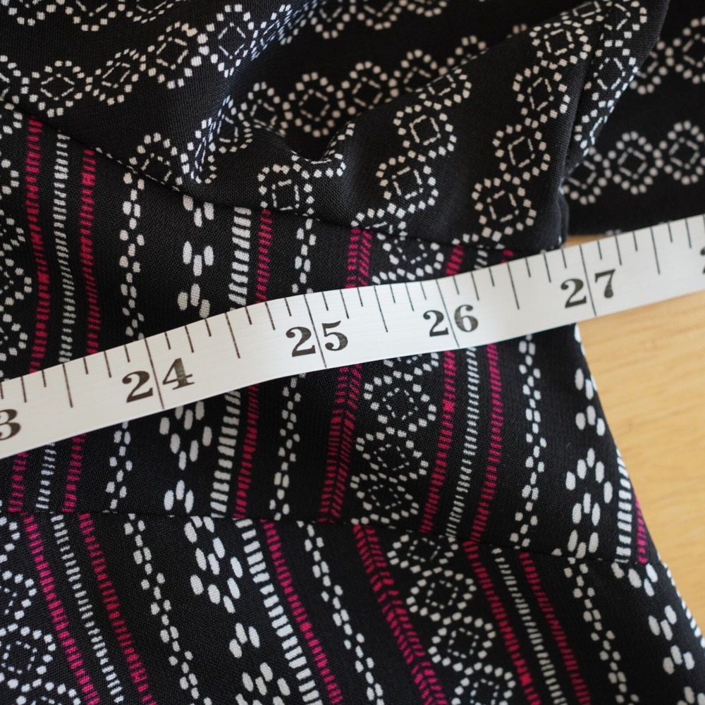 Catherines Black & Pink Boho Print Tunic Top Plus Size 2X 22‎ 24W Button Front - Picture 8 of 9